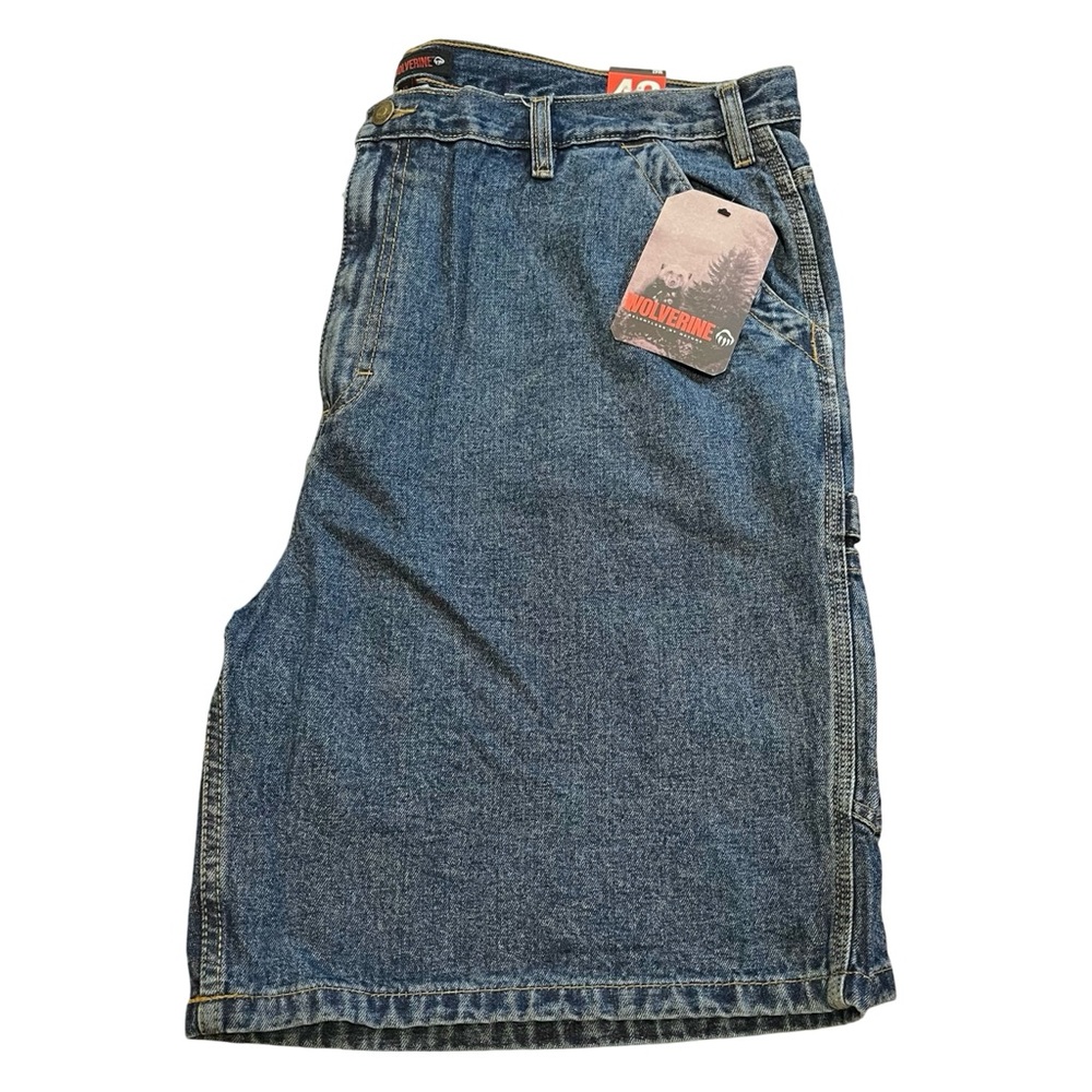 NWT Wolverine Denim Carpenter Work Shorts. Stonewashed Blue. Size 42.